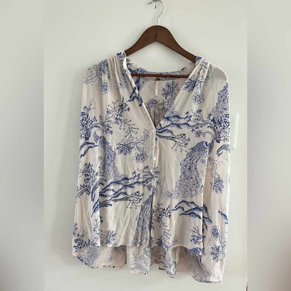 Free People Metallic Blooms Blouse, S